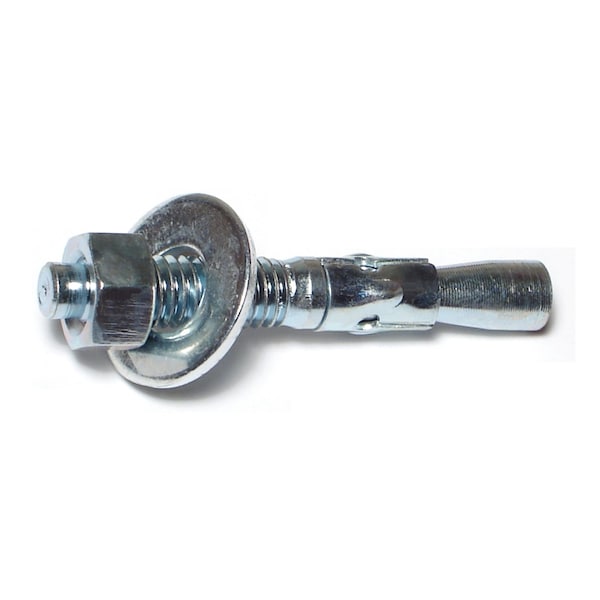 Midwest Fastener Wedge Anchor, 3/8" Dia., 2-3/4" L, Steel Zinc Plated, 50 PK 04124 - main